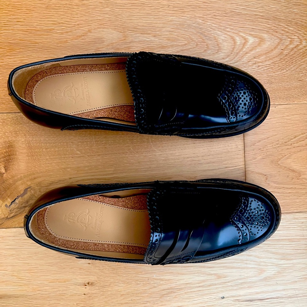The Office of Angela Scott Black Leather Loafers Size 37.5